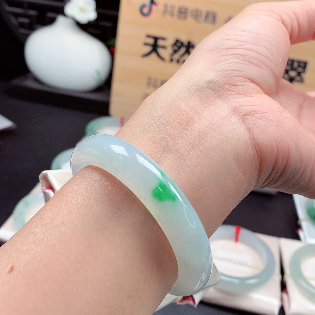 未镶嵌手镯翡翠118号，天然A货翡翠手镯