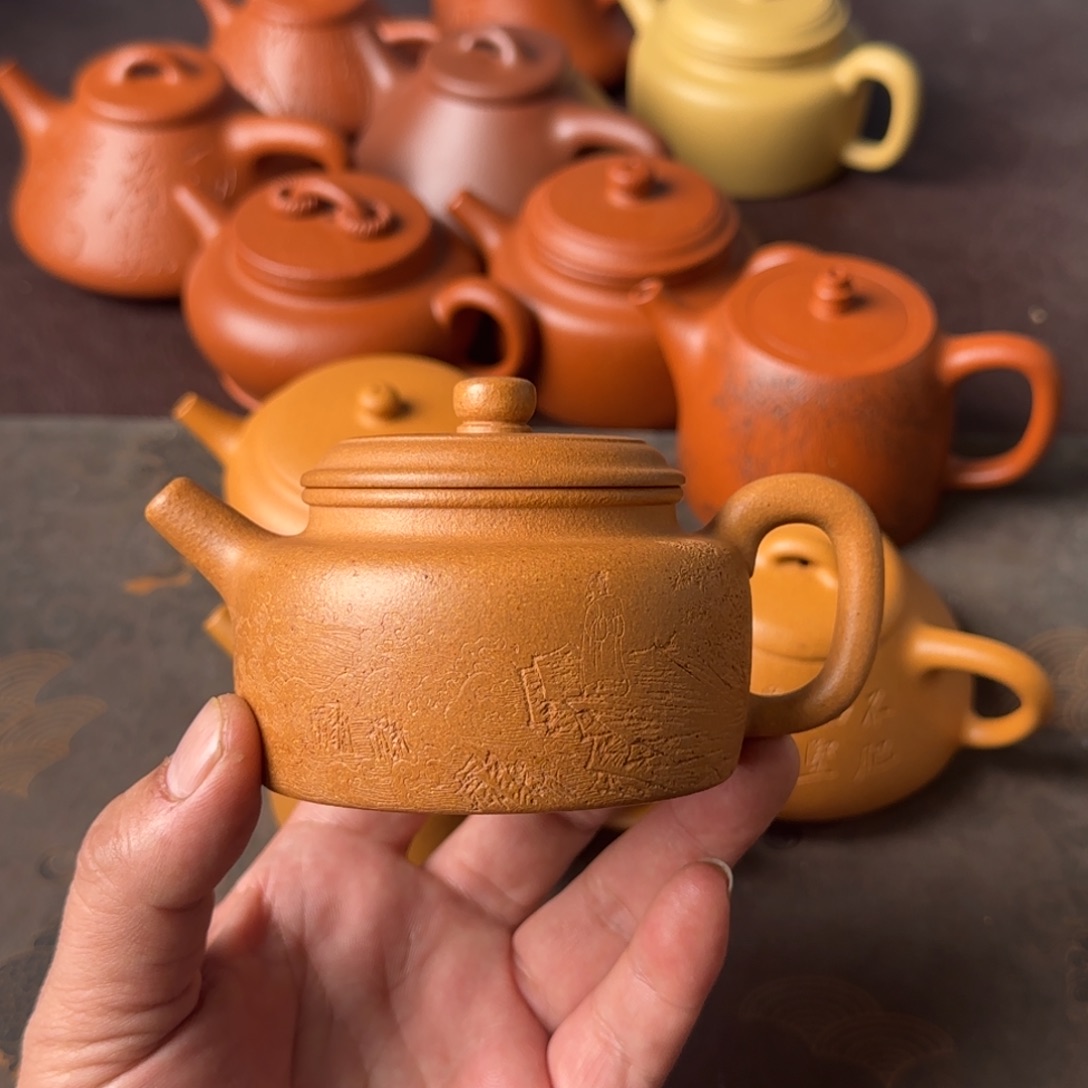 紫砂茶壶是****呀黄降坡子冶秦权150cc