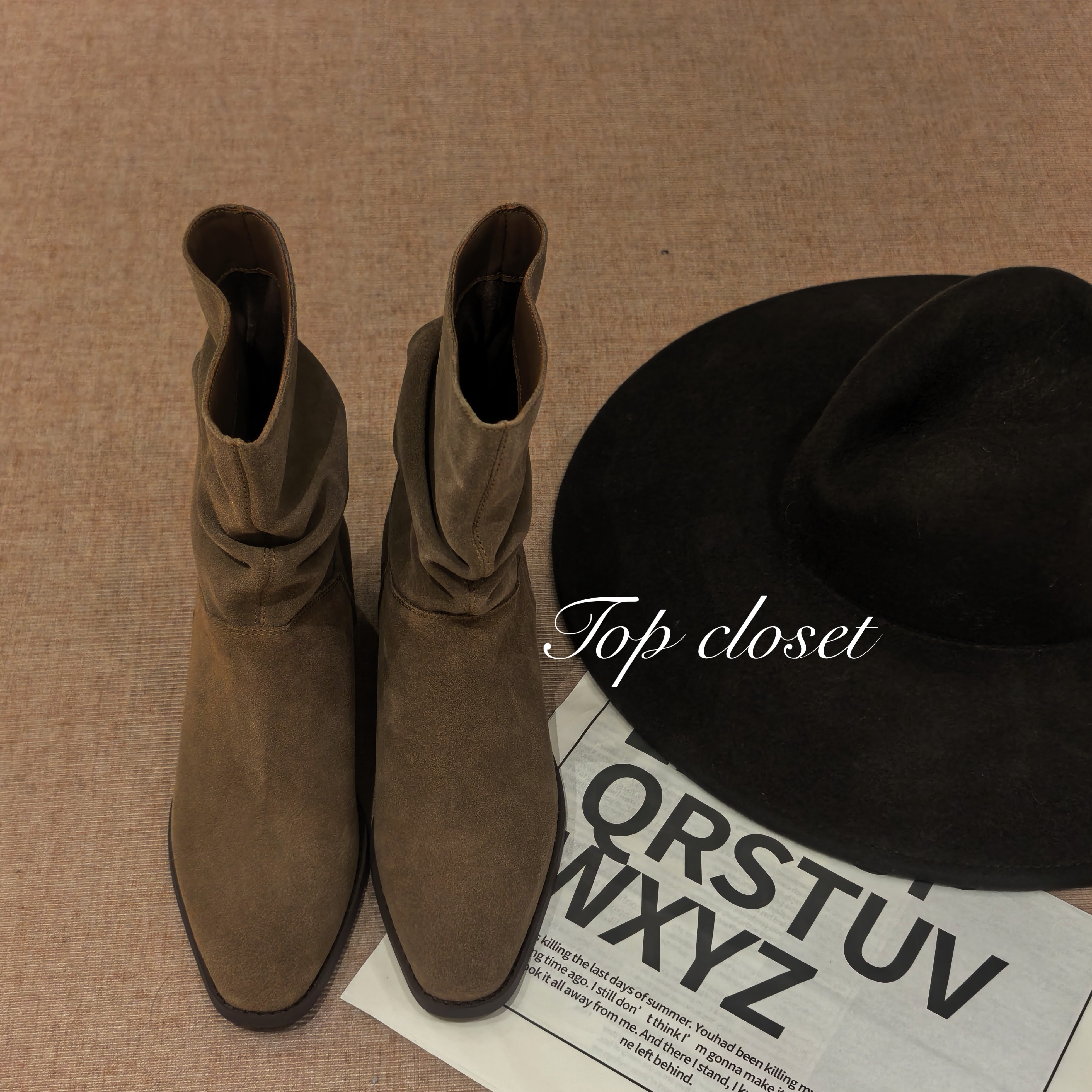  TOP➕2025秋冬时装靴牛仔靴中高筒复古女鞋尖头