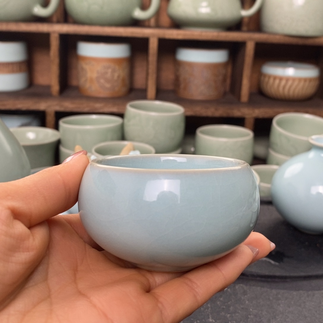 【闪购商品】天青禅定杯微微瑕。。。。。。。