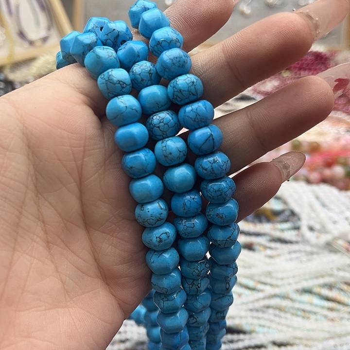 玛瑙/玉髓珠宝半成品未镶嵌一条10mm左右松石南瓜珠