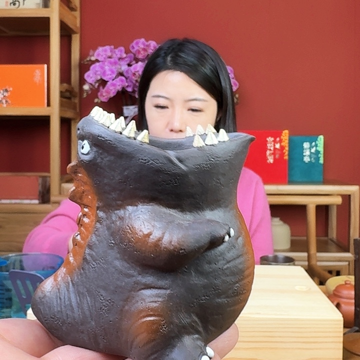 紫砂杯子原创恐龙公道紫泥