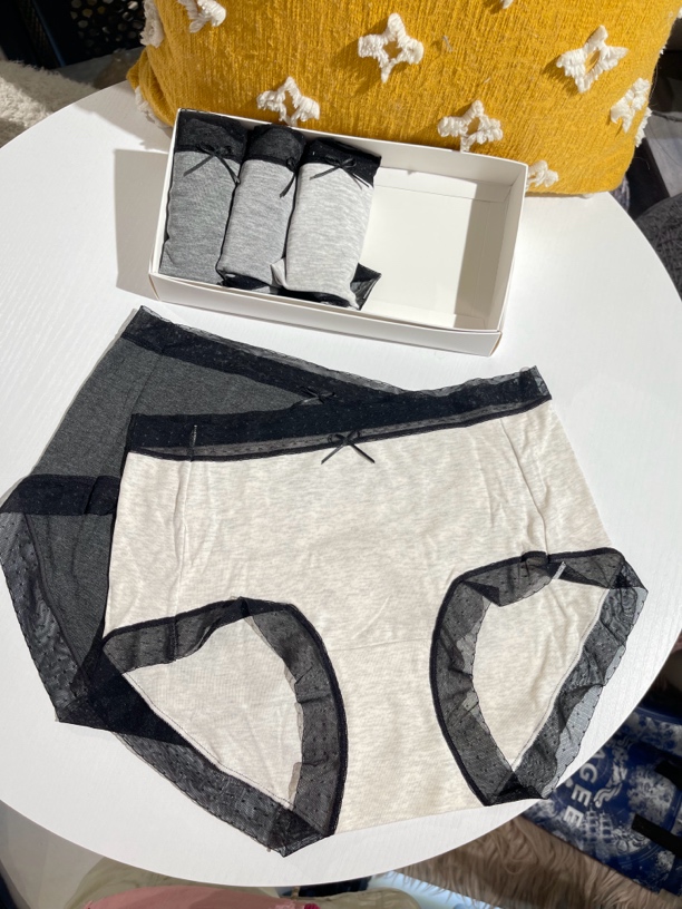 5条装 灰色画报 韩系中腰轻薄透气棉质无痕舒适女士内裤秋季新款