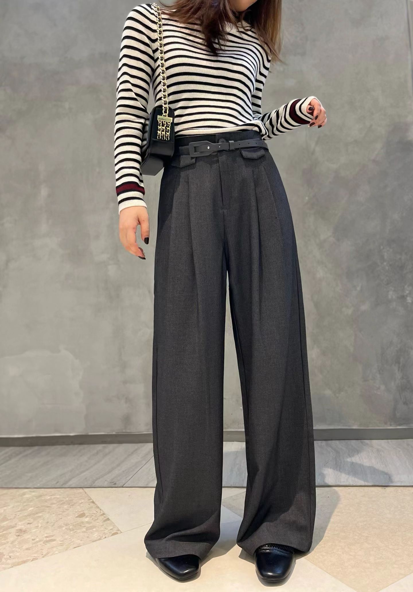 南油原单6096，天丝羊毛，2025阔腿裤 垂顺显瘦