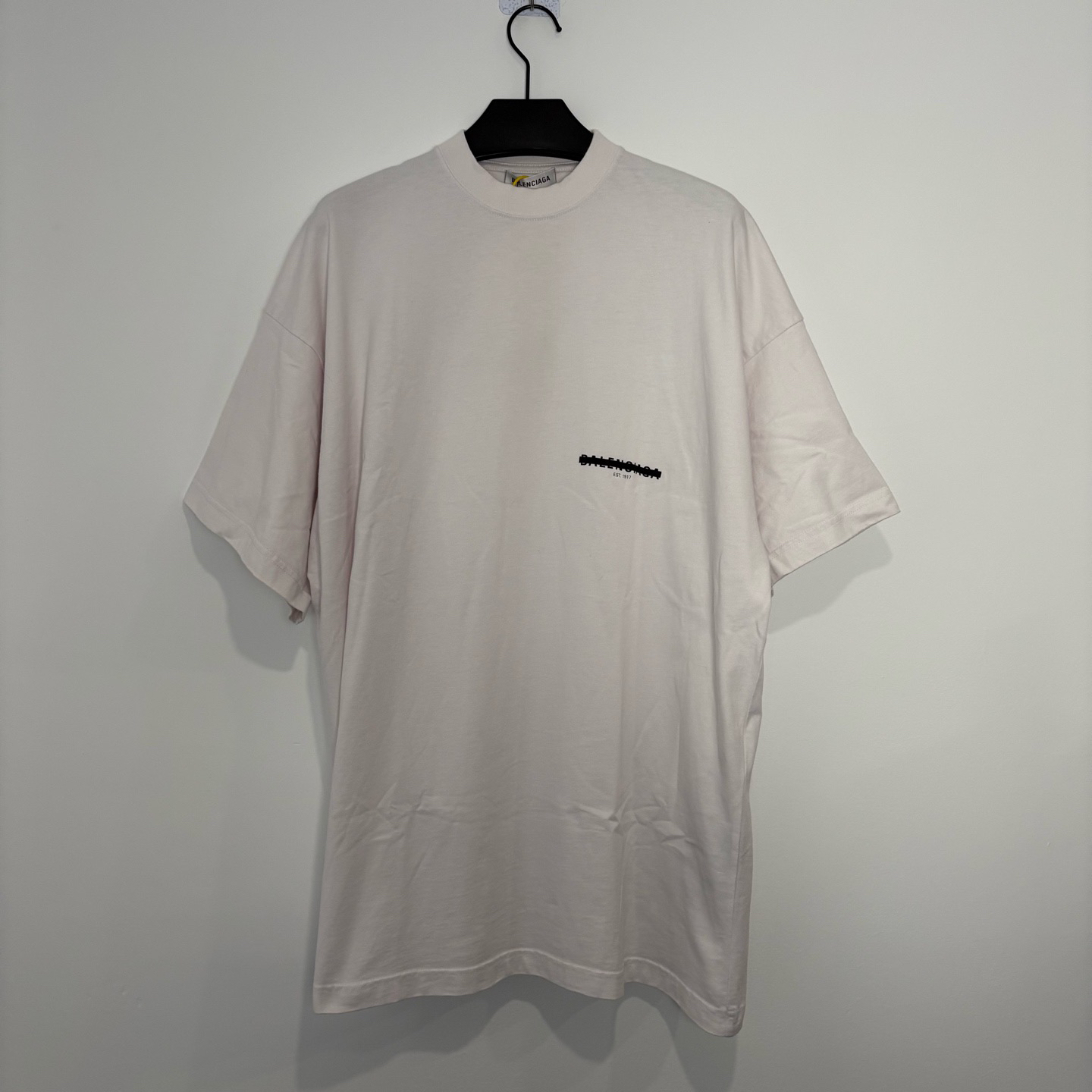 99新 Balenciaga/巴黎世家 （vd）白色遮盖胶条删除线短袖0273