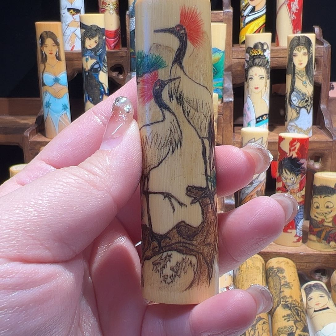 手工针刺松鹤延年