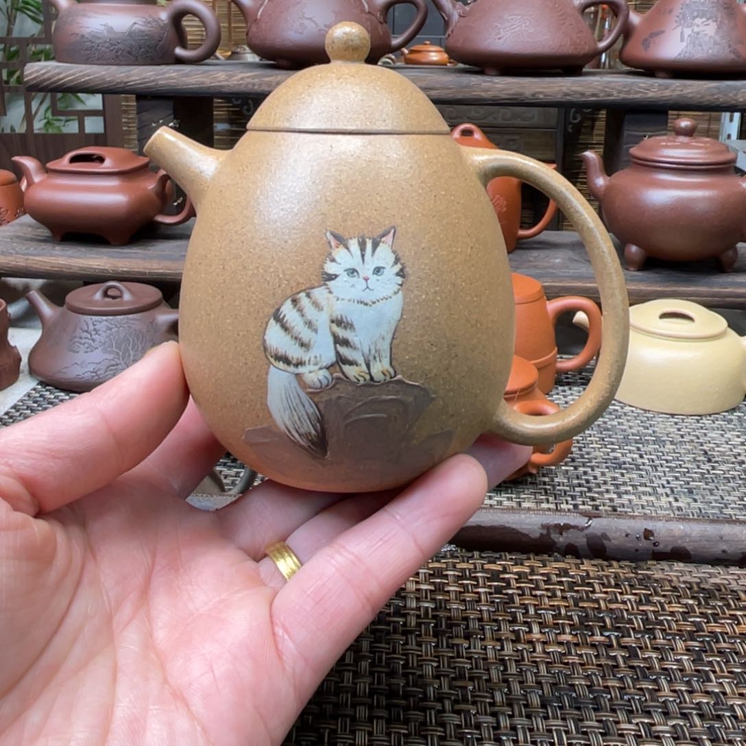 紫砂茶壶宜兴原矿紫砂手工制210