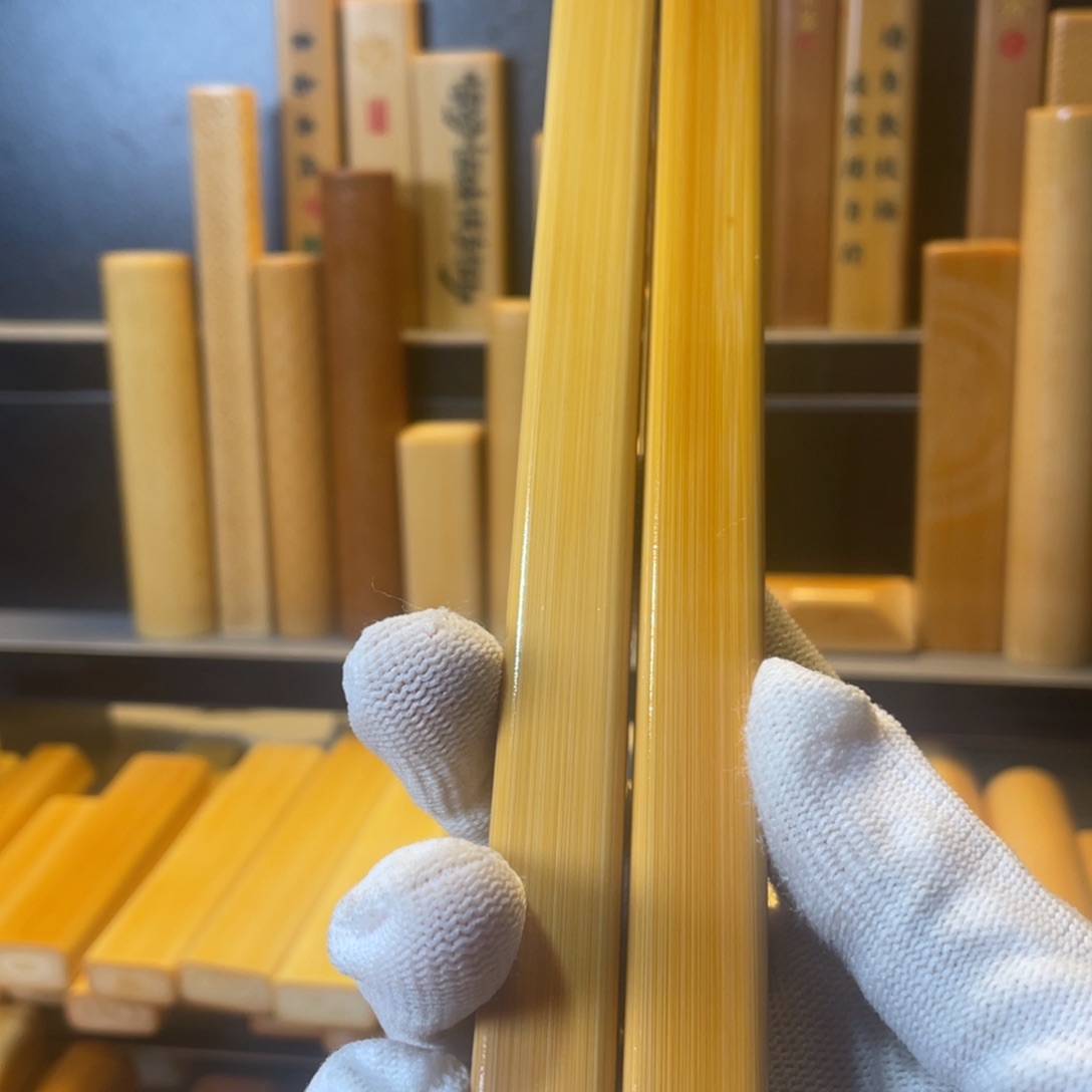 手工实心玉竹手把件