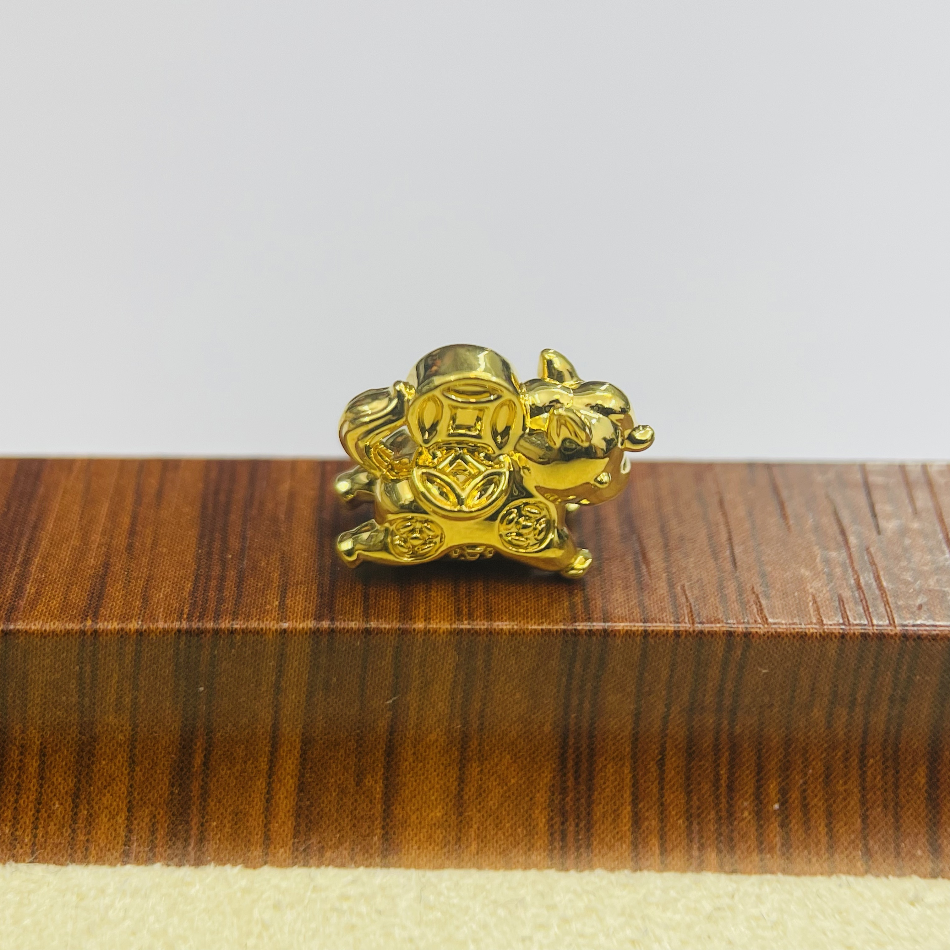 君潮黄金足金999光面马上有钱通孔DP2536-0320