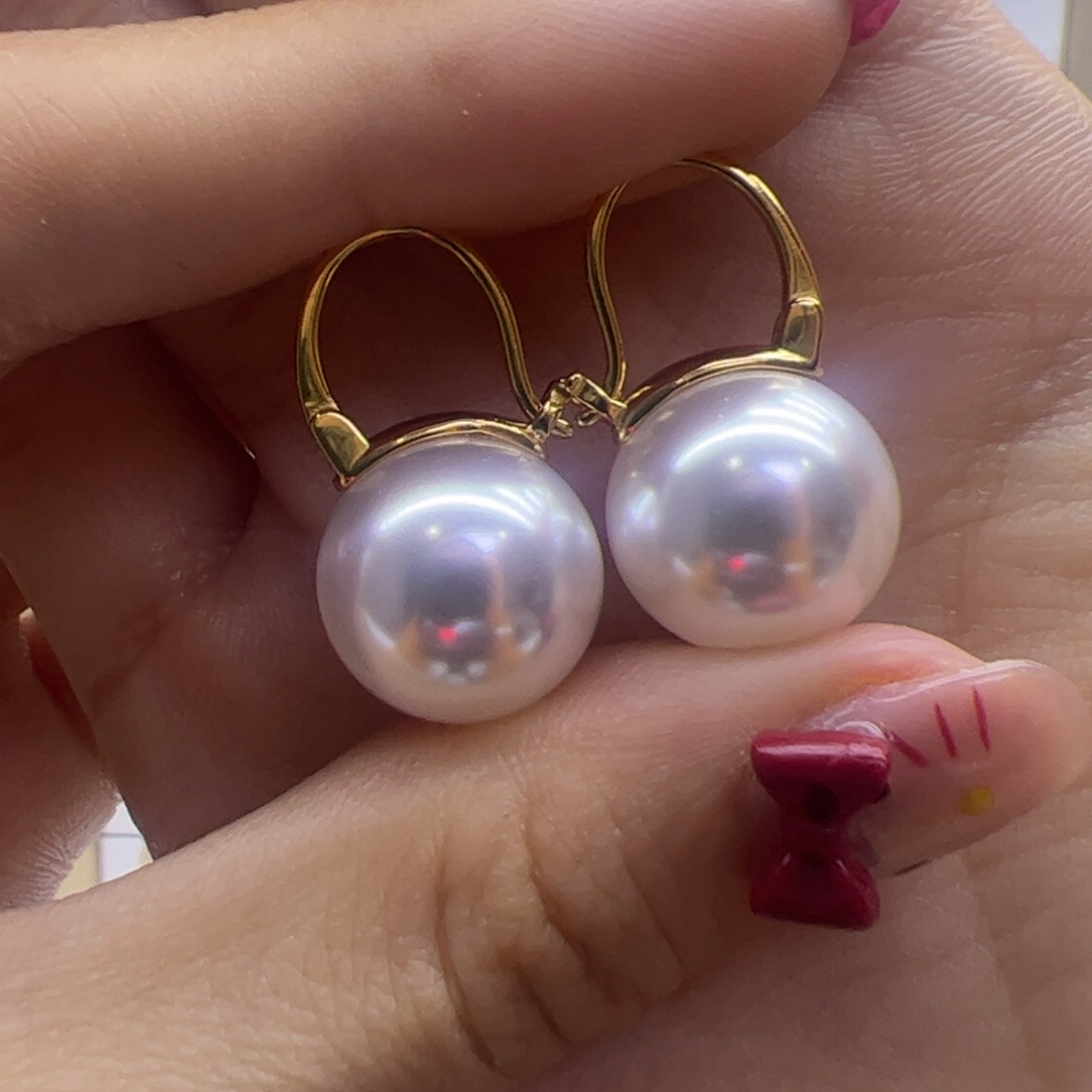 淡水珍珠耳饰银S925镶嵌