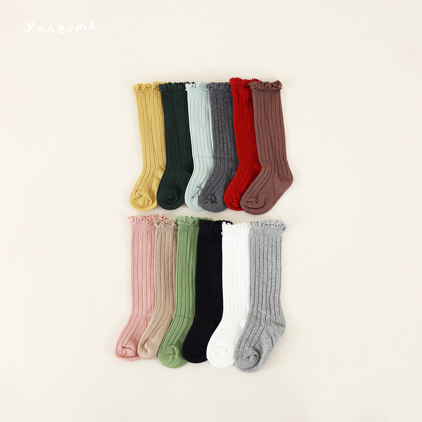 女童秋季新款百搭蕾丝边木耳边中筒袜女孩洋气棉袜儿童时尚袜子潮