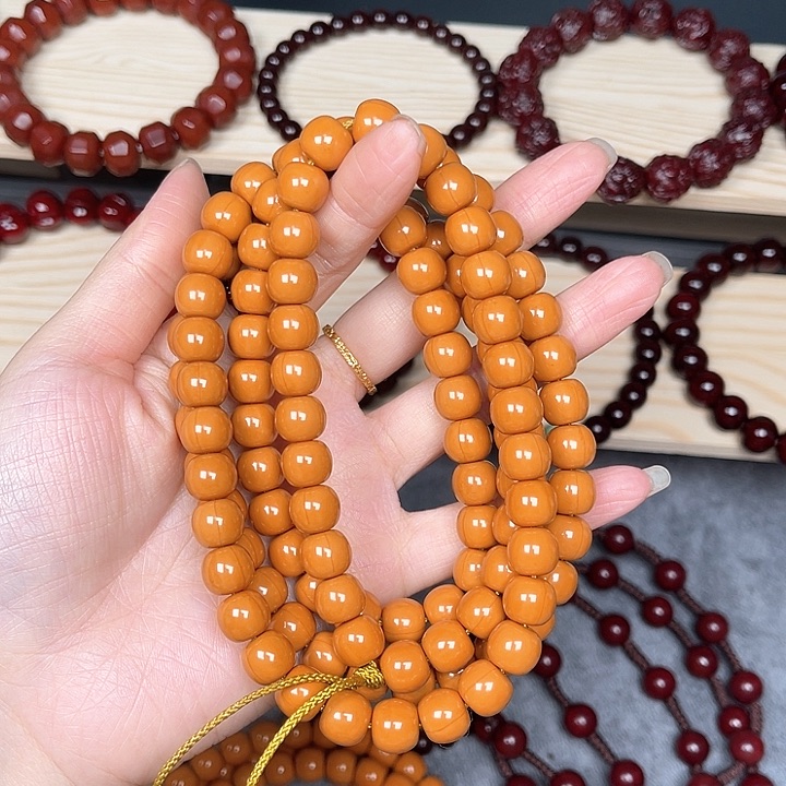 n****~猴头手串毕业款老型原皮原色108颗