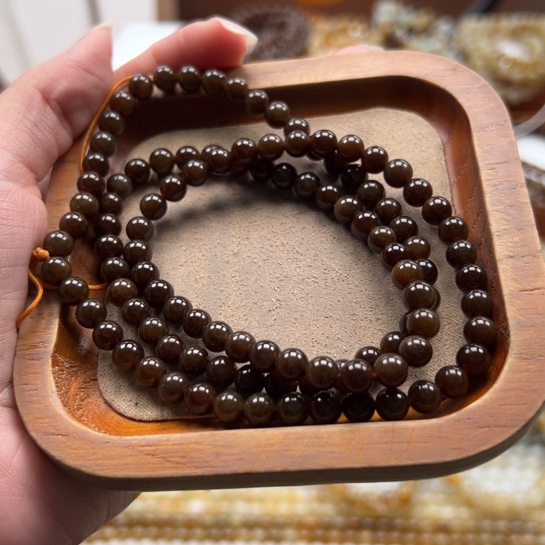 毛衣链未镶嵌和田玉珠串6mm