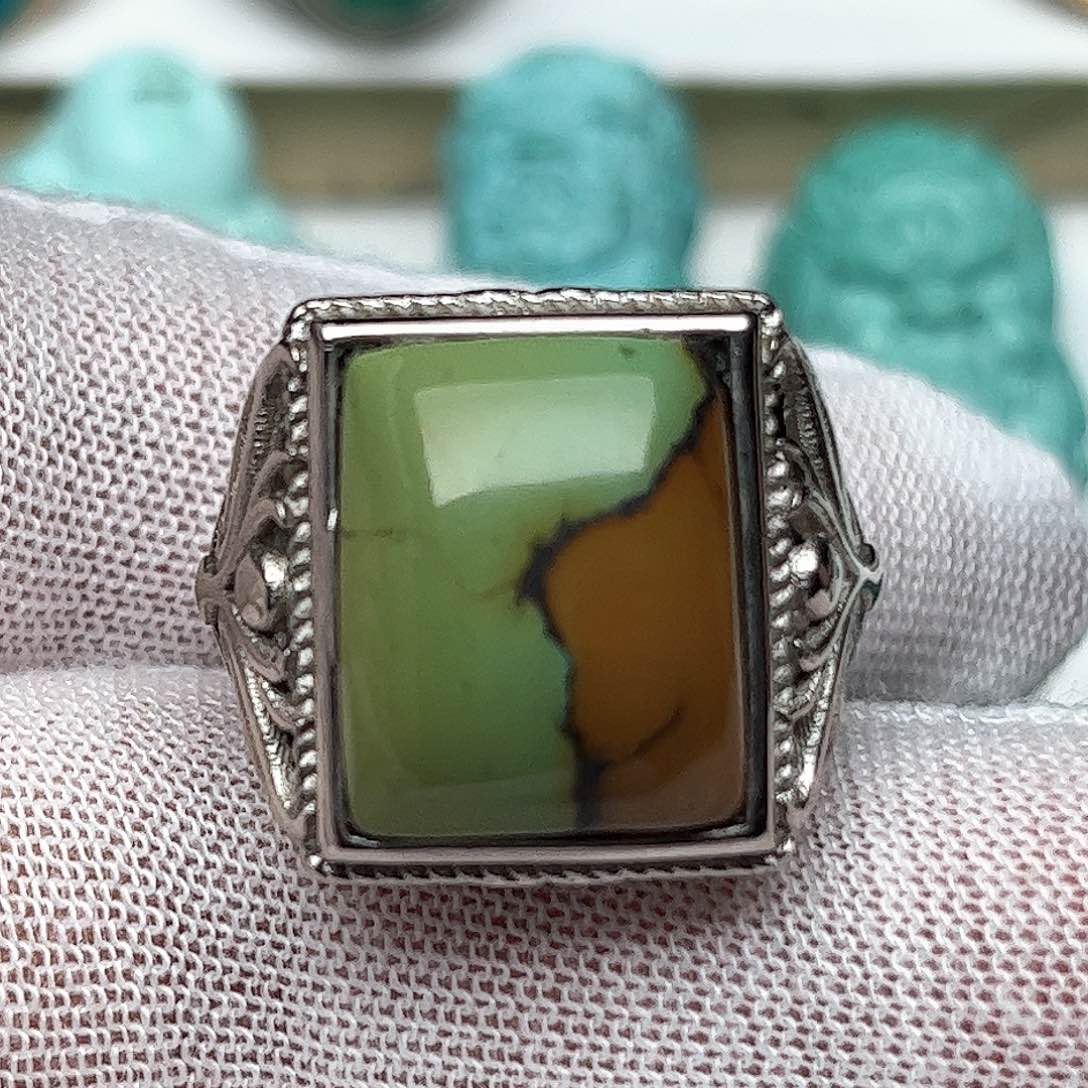 绿松石珠宝奇石银S925镶嵌