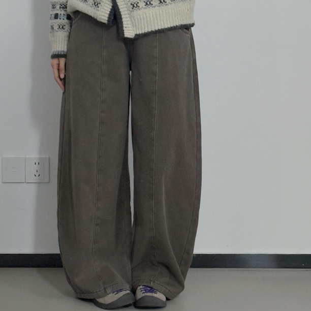 美芽 11月26日10:30am直播上新【松林部落】深色百搭阔腿加绒牛仔裤