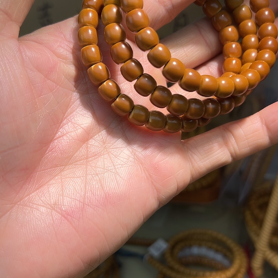 橄榄核手串老挝核尖单圈8.0
