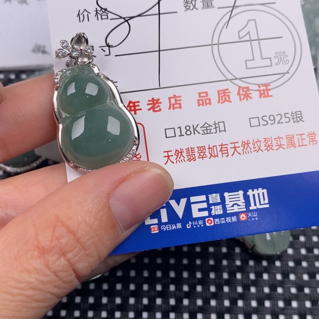 小****翡翠银S925镶嵌颈饰
