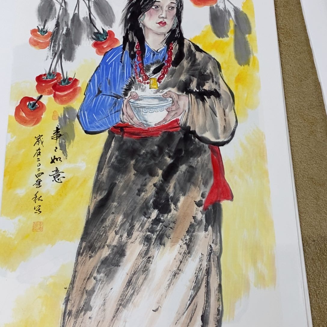 国画西**侠国画人物四尺李志朝  琪