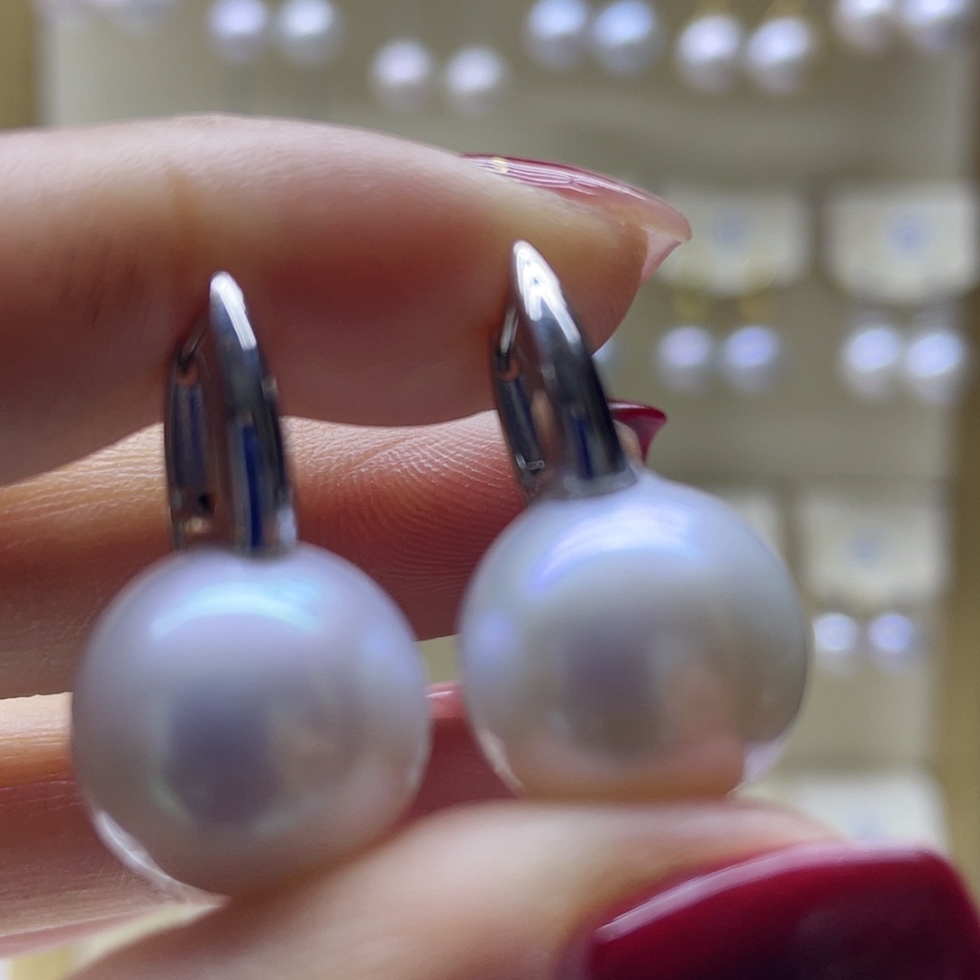 淡水珍珠耳饰银S925镶嵌