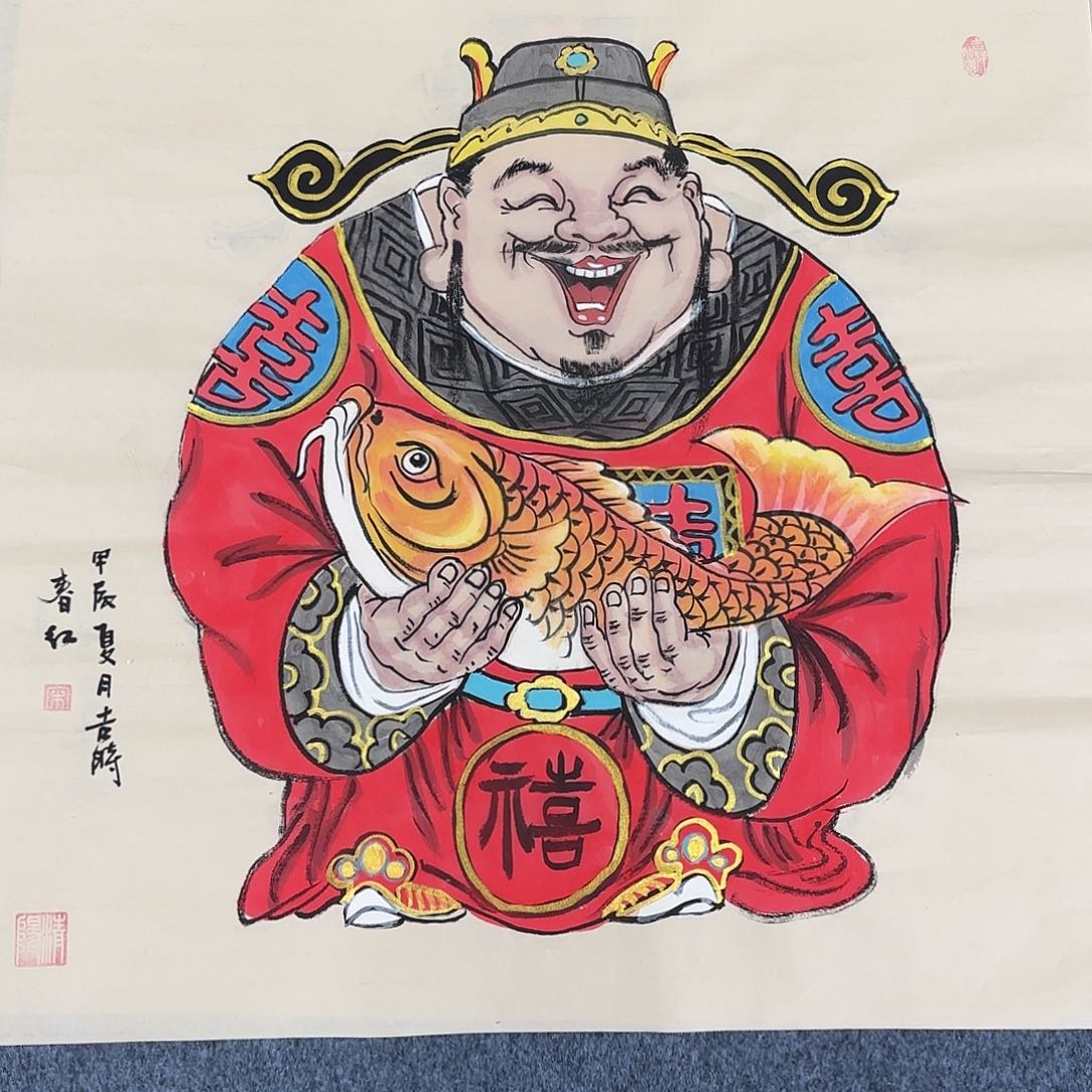 国画贝***壳尺寸70X70手绘作品