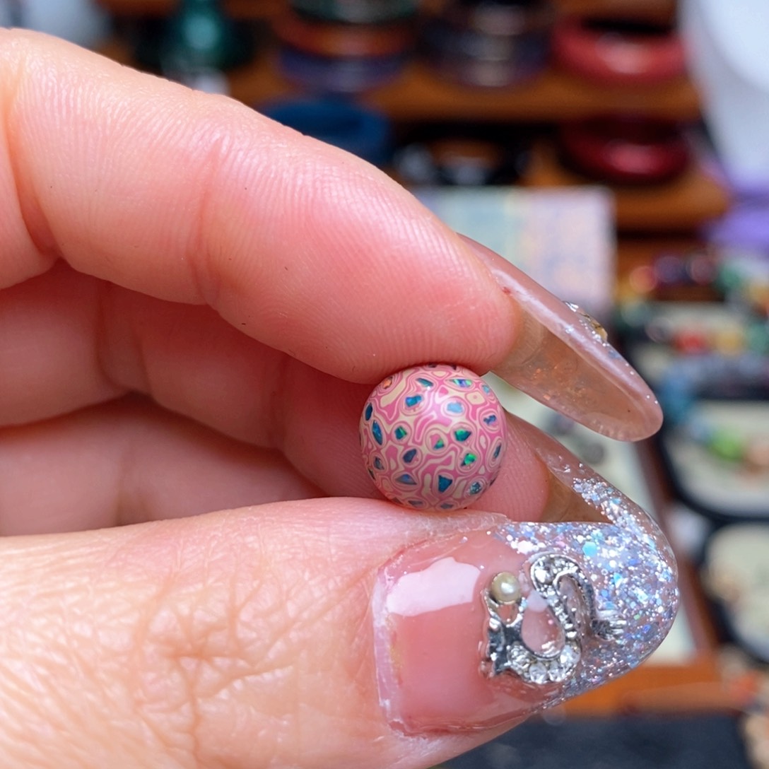 A****大漆10mm犀皮纹精品单珠