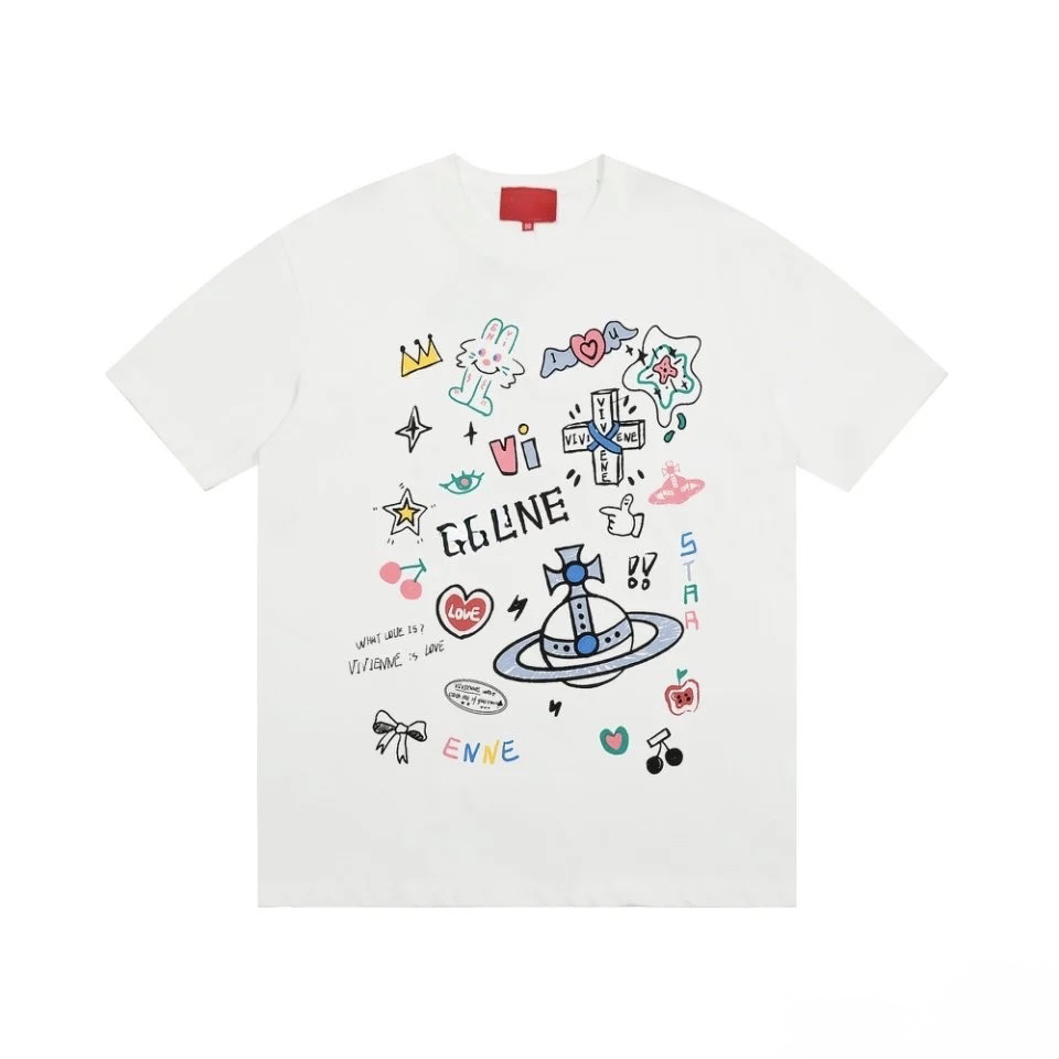 ##A004糖果图案土星短袖