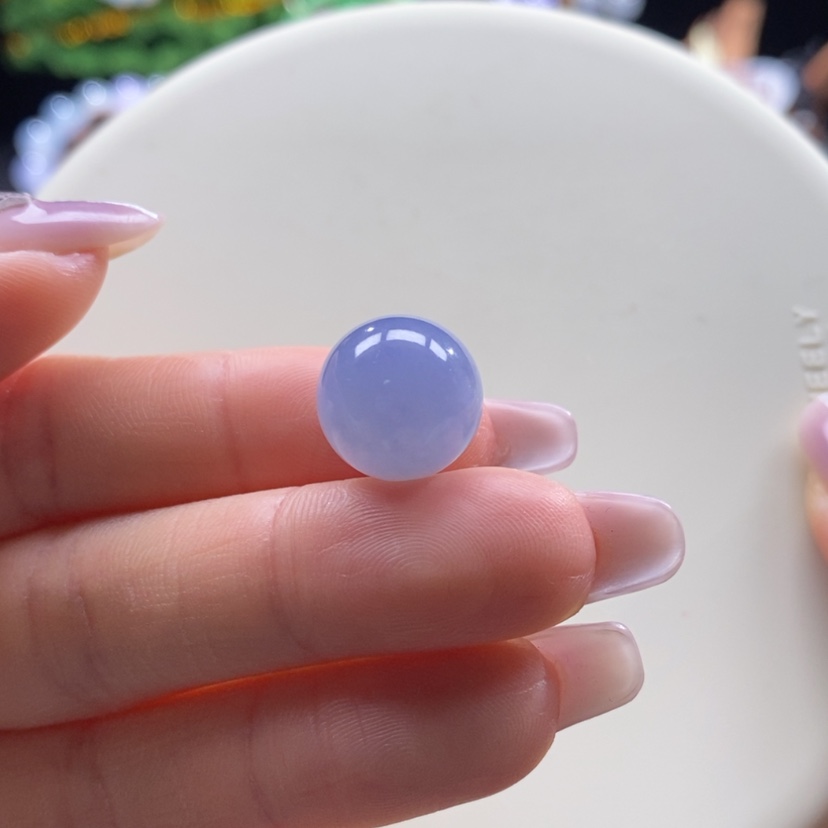 【闪购商品】翡翠颈饰未镶嵌翡翠浓蓝紫珠卡12.9mm