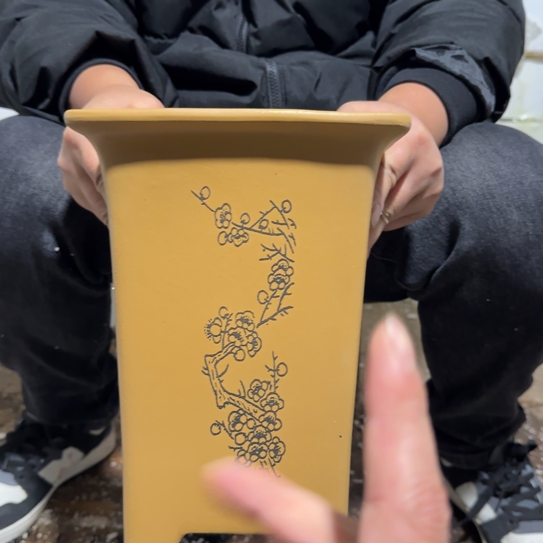 紫砂花盆口径16高度24厘米