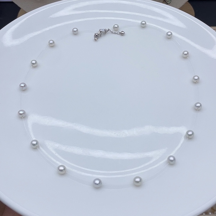 淡水珍珠银S925镶嵌颈饰