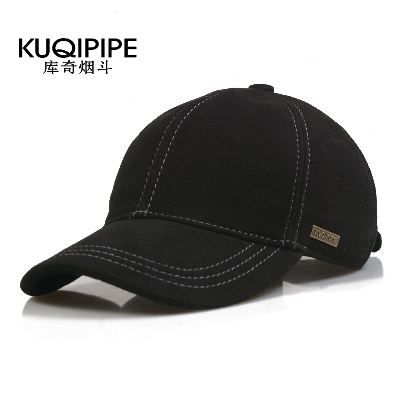 羊皮棒球帽字母男女潮时尚真皮中青年春秋欧美休闲鸭舌帽街头薄款