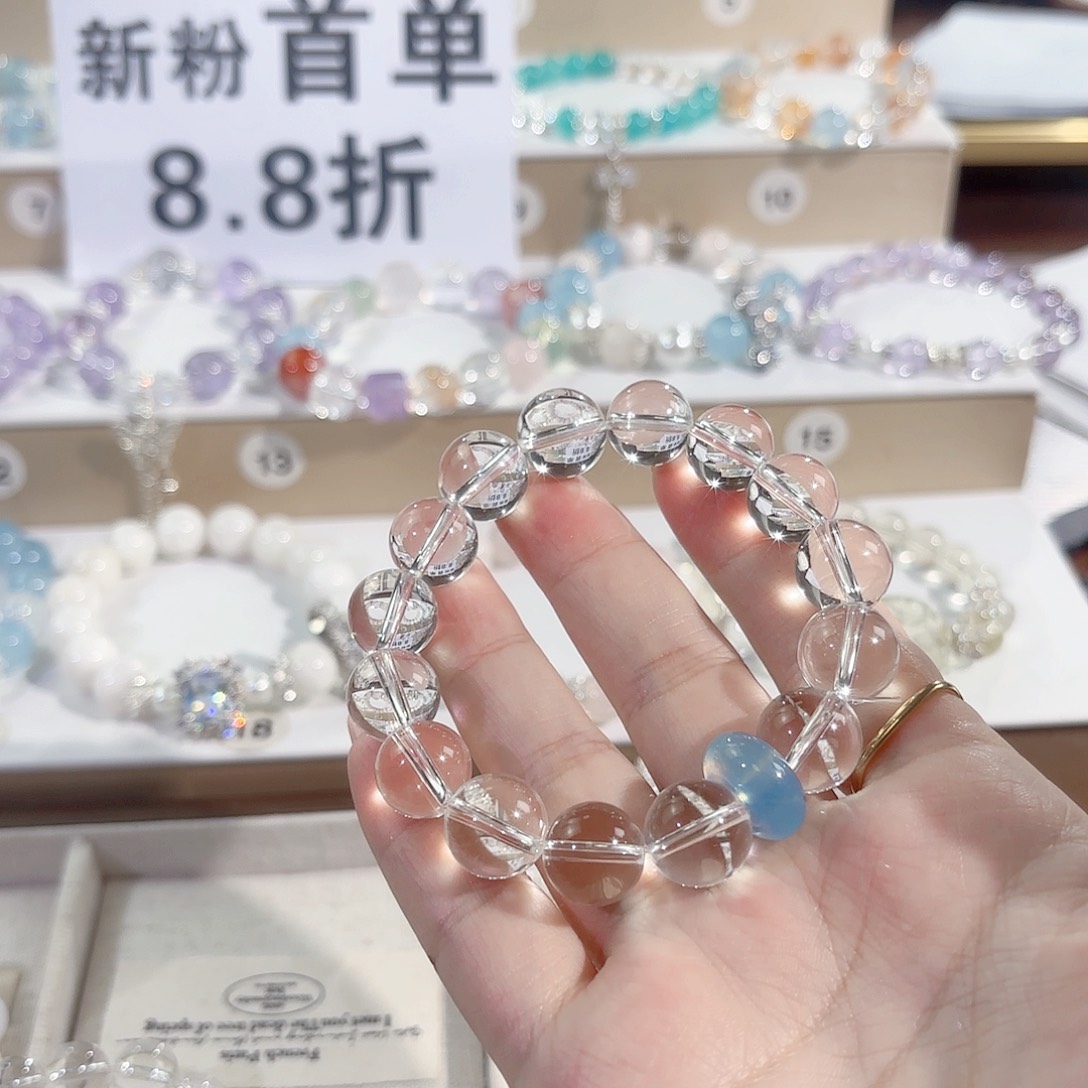 水晶手串未镶嵌白水晶