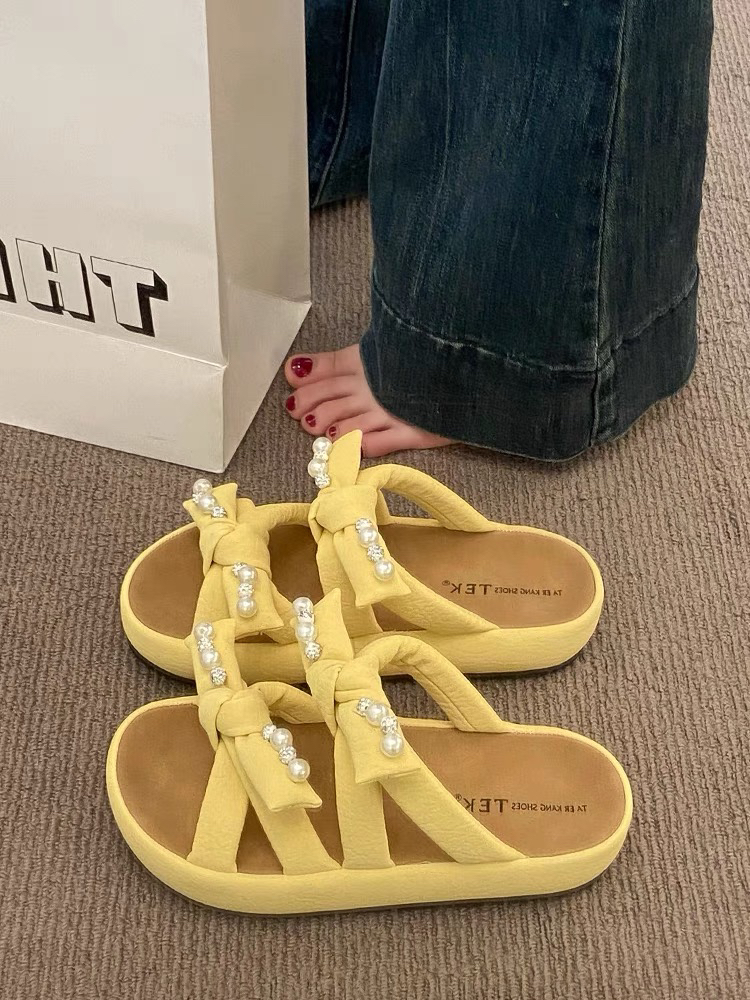 667-33凉拖鞋中跟4cm时尚一字拖厚底