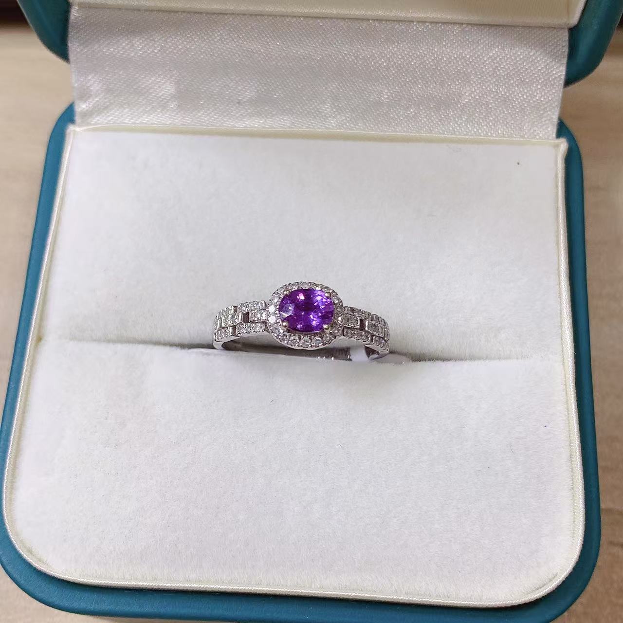 18K金蓝宝石戒指，主石约：0.55ct-A00155