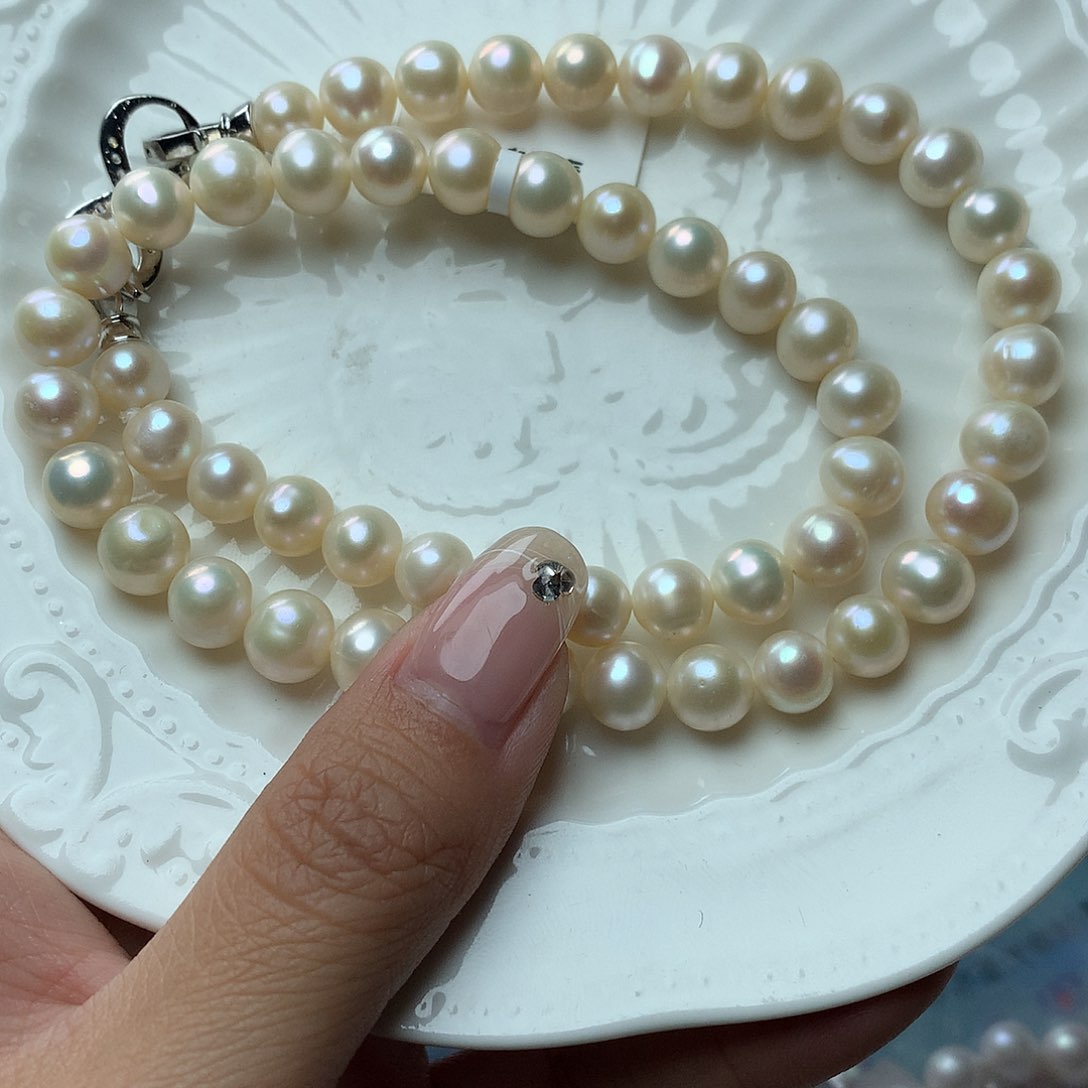 淡水珍珠8-9未镶嵌x31项链