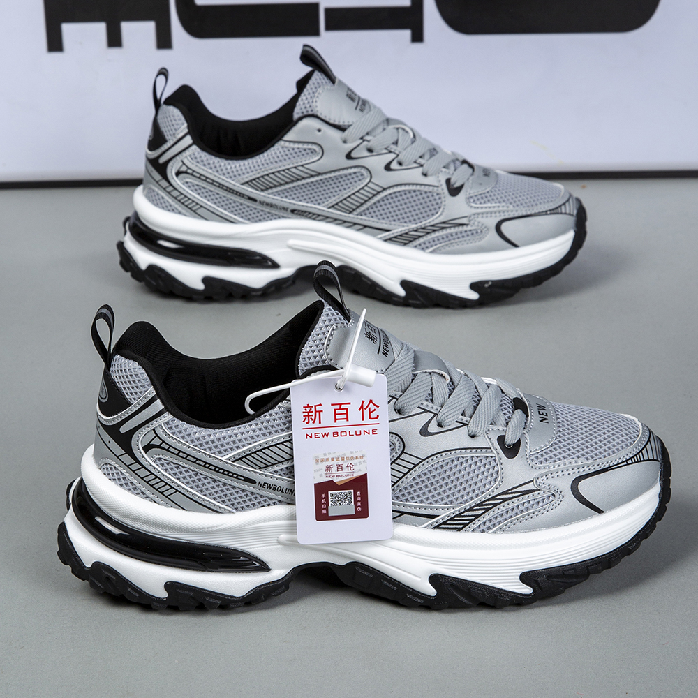 潮流加宽秋季男女同款鞋透气百搭春季休闲鞋运动鞋拼接女士老爹鞋