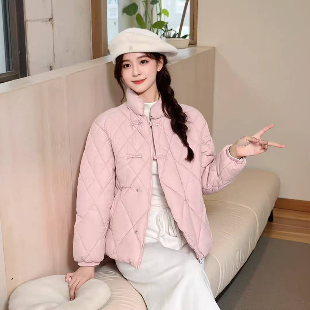 906款国风纯色短款直筒型棉服