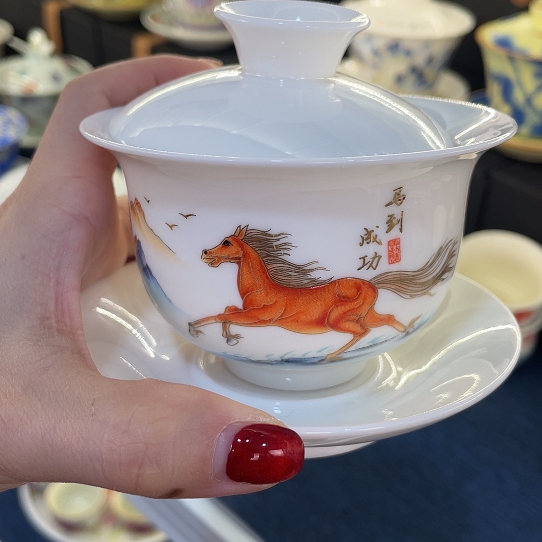 陶景德陶瓷盖碗茶具