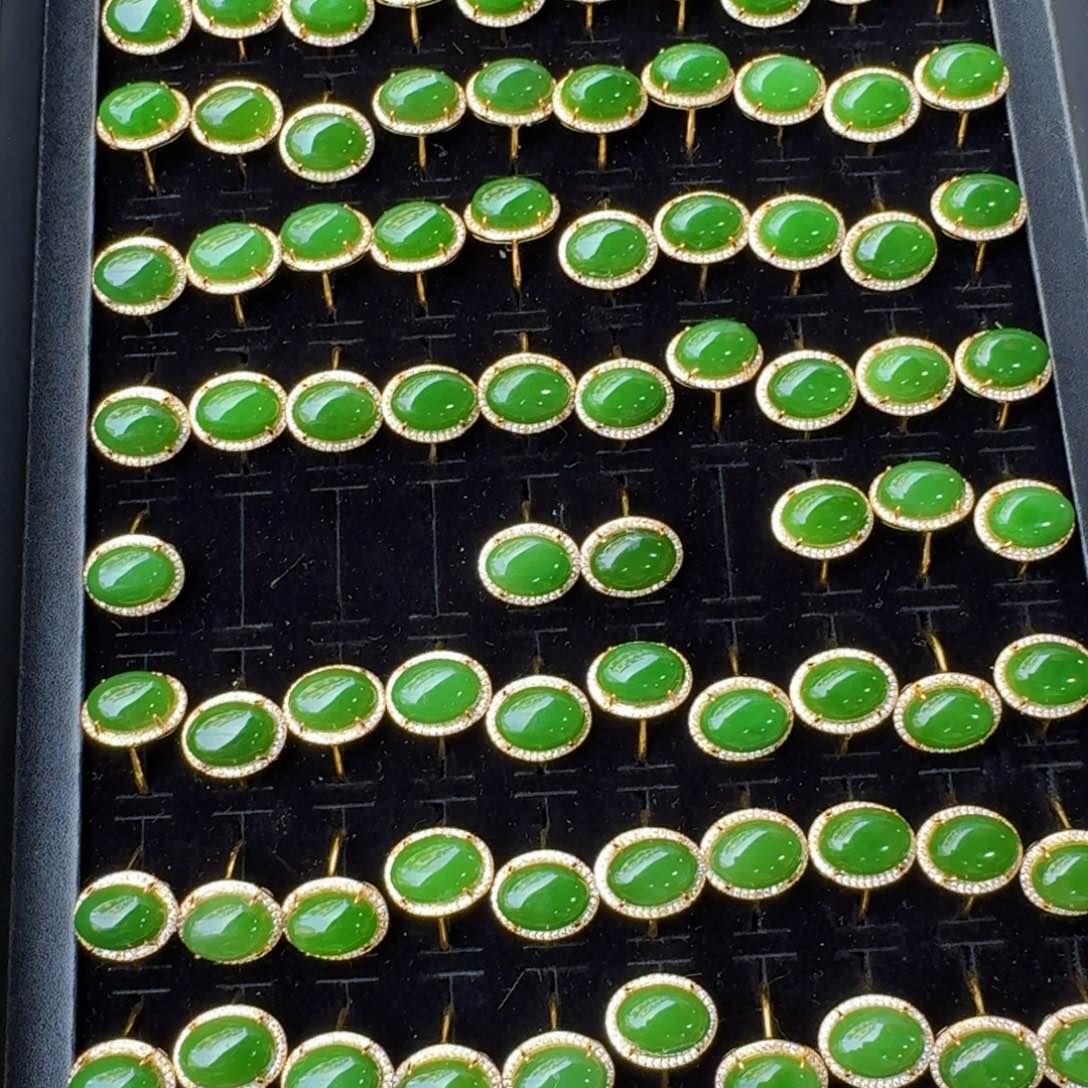 和田玉戒指银S925镶嵌多样性发货，拍一发一