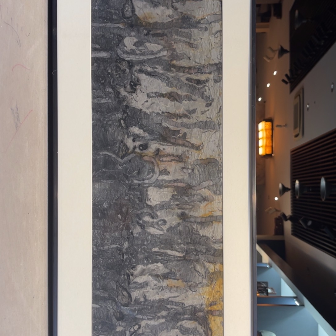 彩石76/30 三峡清江画面石 寒林图