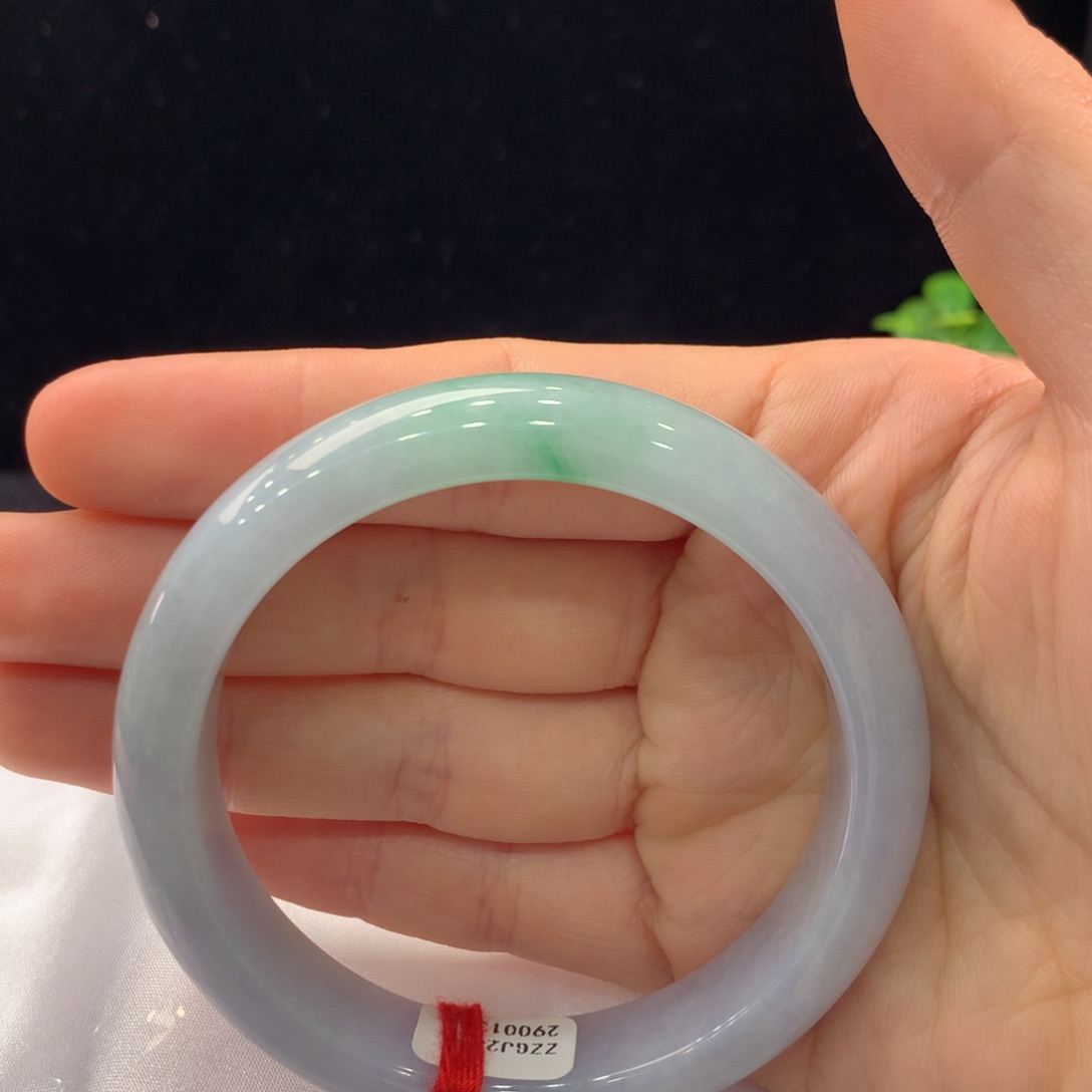 翡翠手镯未镶嵌缅甸A货翡翠 春彩56 57