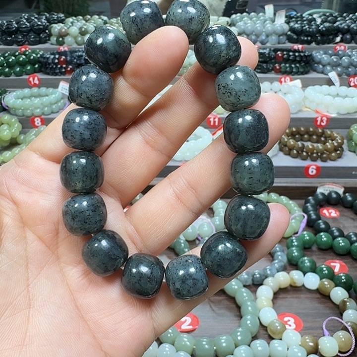 未镶嵌手链和田玉新疆青花老型卡14