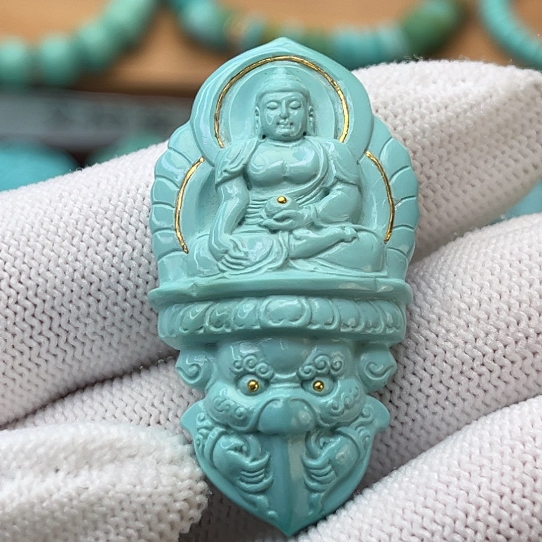 绿松石未镶嵌珠宝奇石大日如来金刚杵