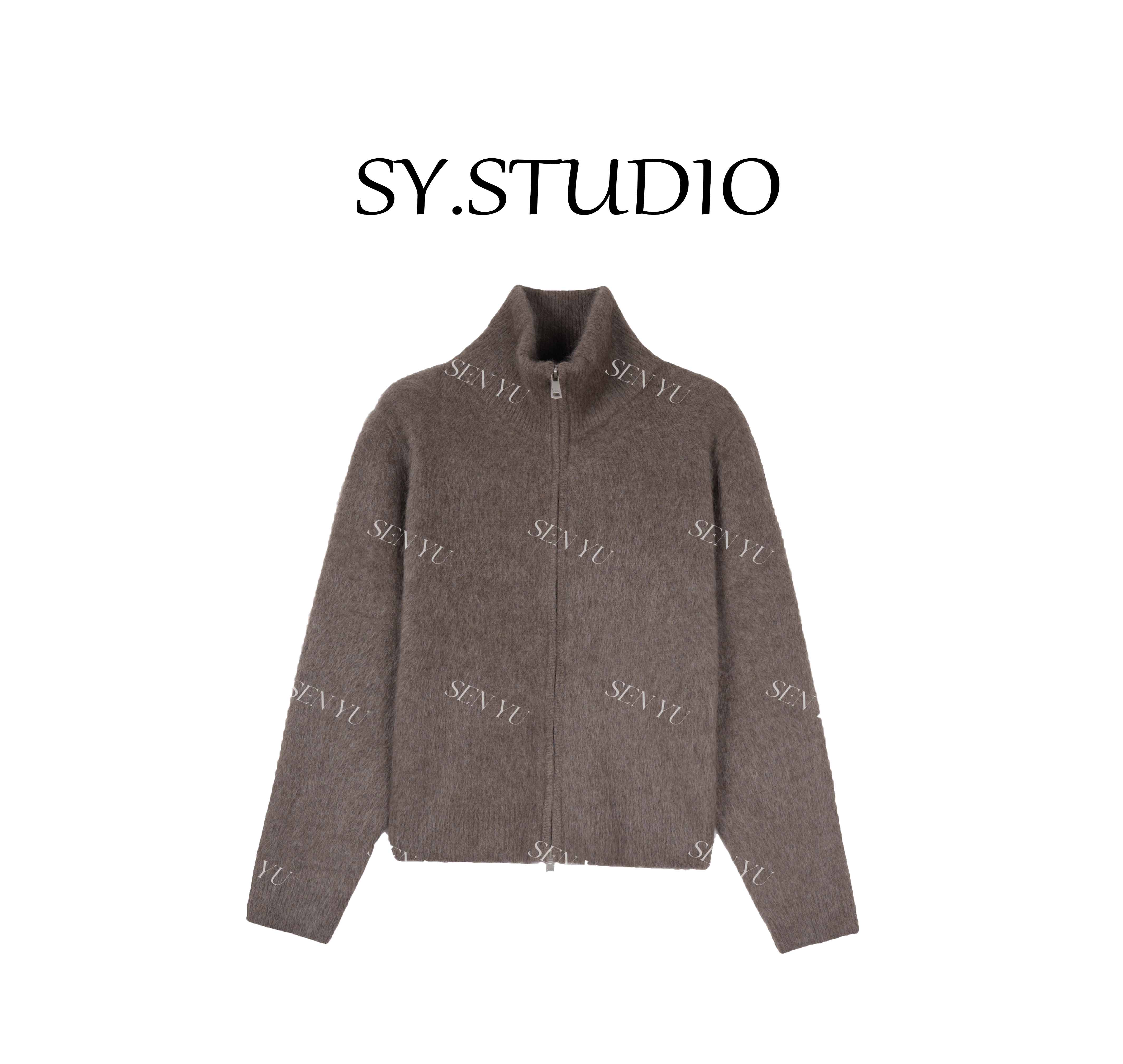 SENYU【云朵系列】休闲纯色百搭立领双头拉链纯绒外套宽松