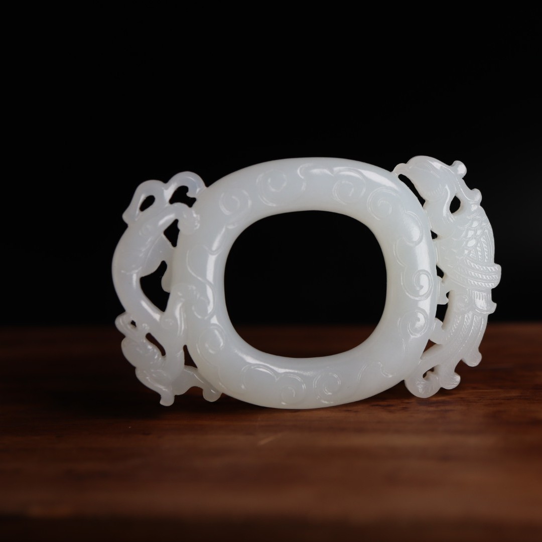 11-90｜和田龙凤环｜挂件……