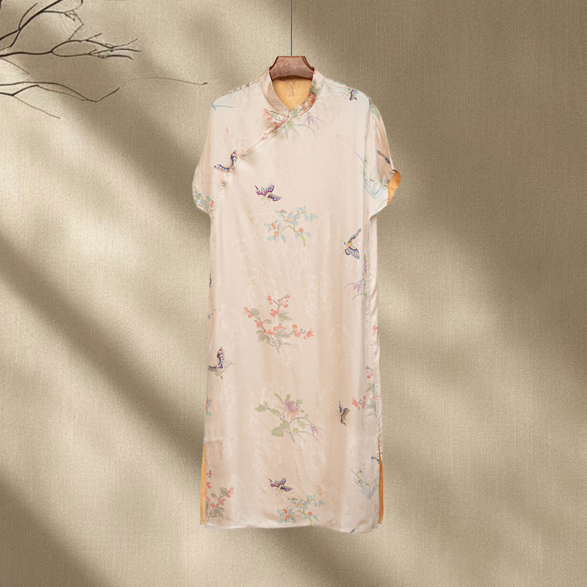 [蝶影]2025春夏季中式国风短袖连衣裙2120