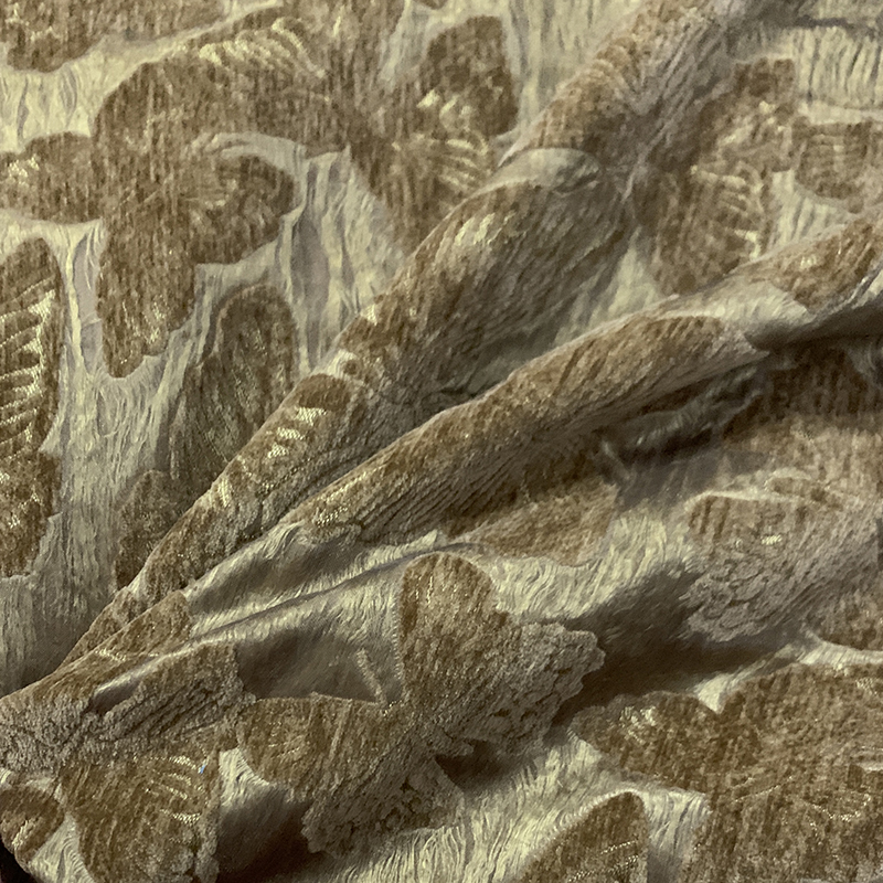 咖天丝雪尼尔植绒蝴蝶马甲连衣裙上衣面料（不支持七天无理由）