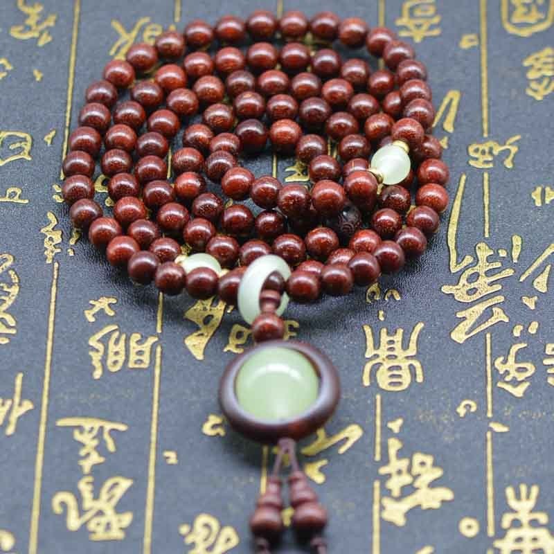 A1血檀老料爆满星108手串男女款卡10染料紫檀 066 （配A1礼盒）