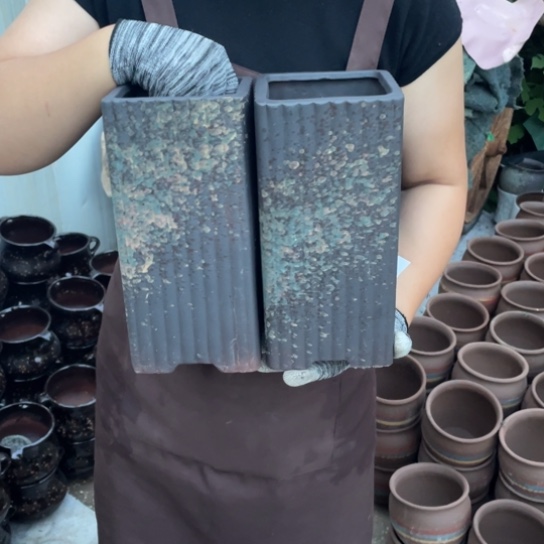 紫砂花盆口13高27正品正品