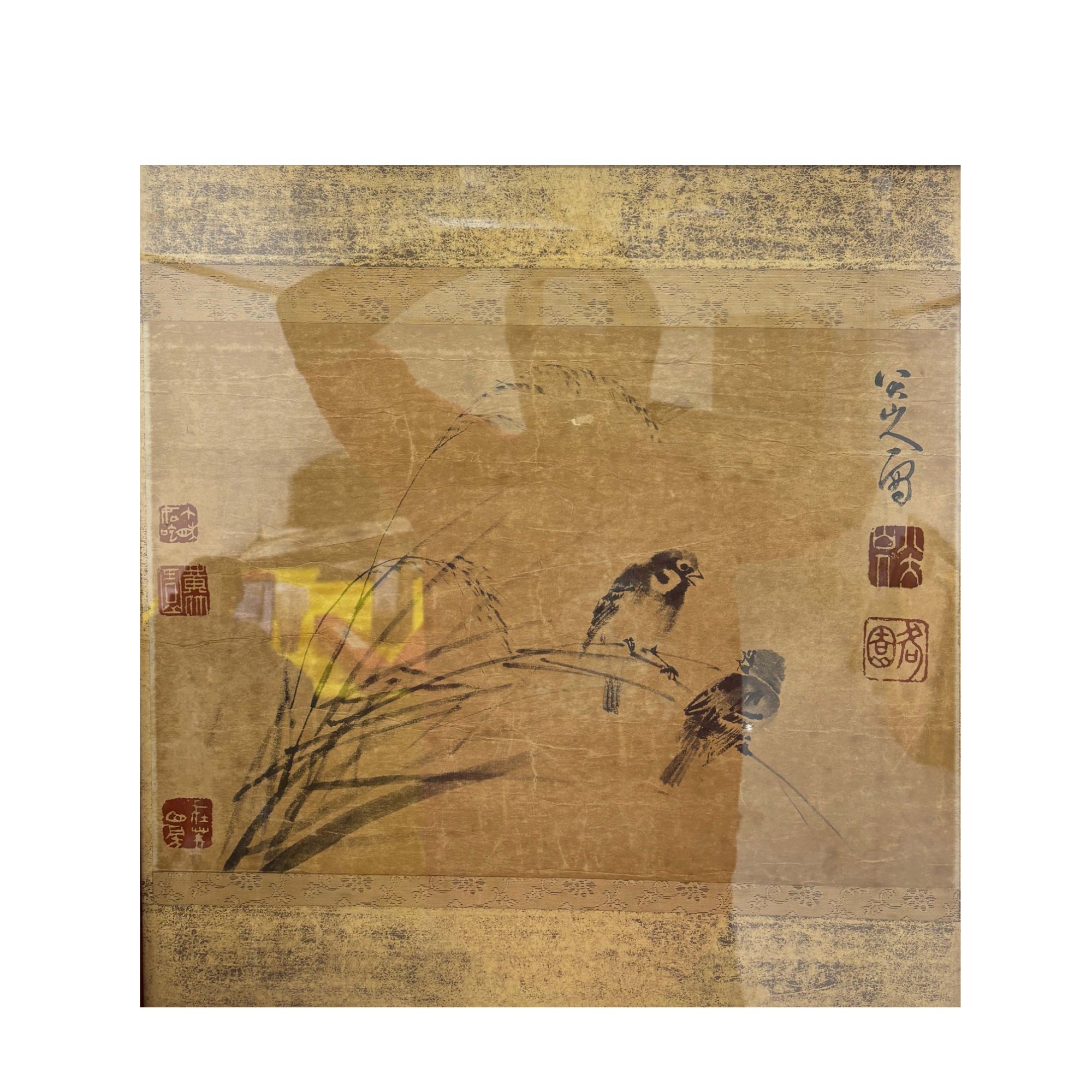 八大山人《人物》镜框—H4-618—45X31cm