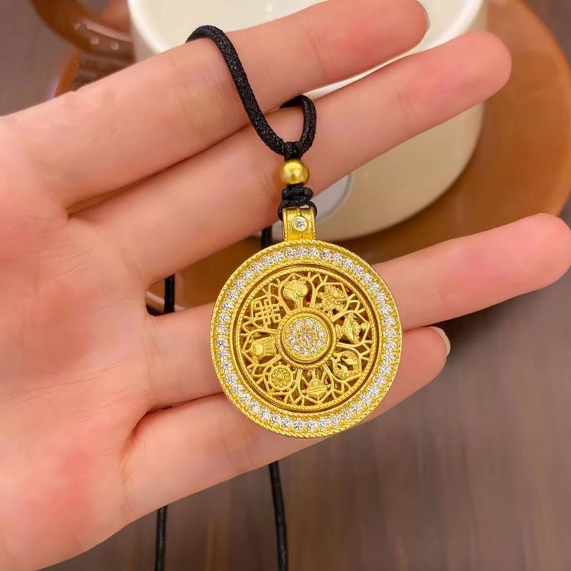 合金吊坠 旋转款八宝罗盘吊坠